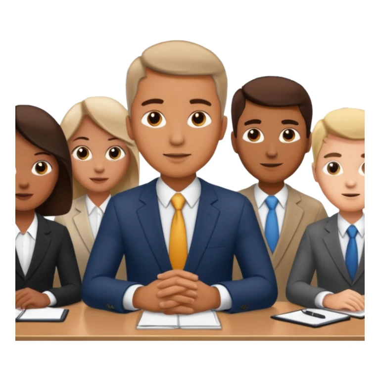 a man in a meeting with other sticker