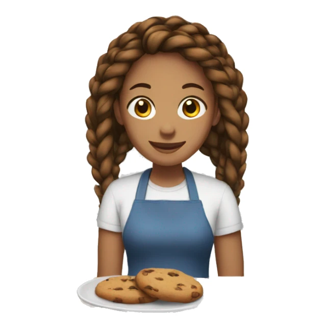 quarteron woman with brown dark braids baking cookies sticker