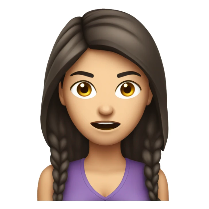 Brunette angry Woman talking on cell phone sticker