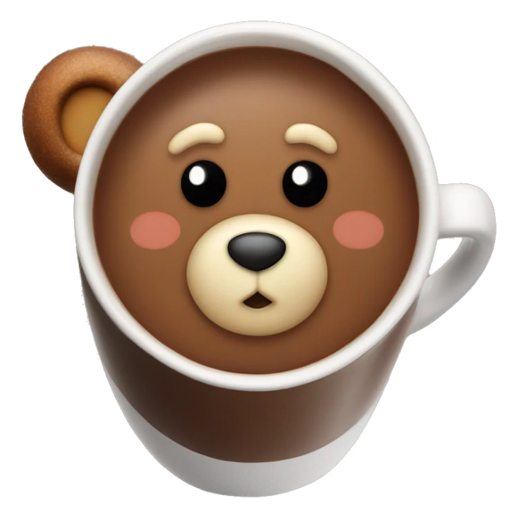 Teddy bear inside of a cup of hot chocolate sticker