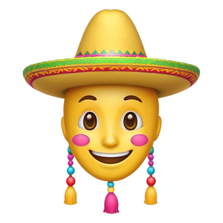 A smiling face emoji wearing a sombrero sticker