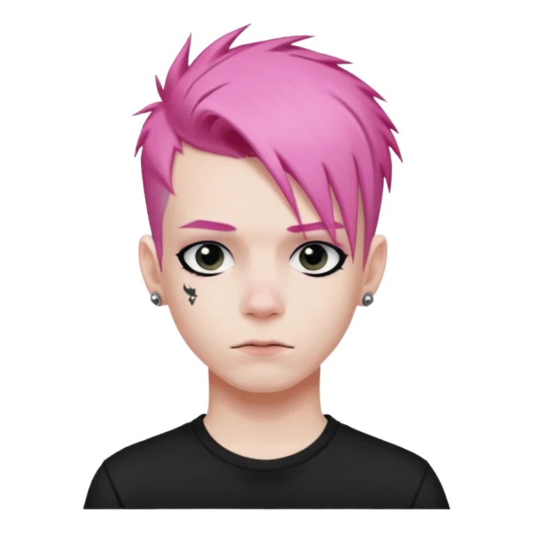 Punk boy, pink hair sticker
