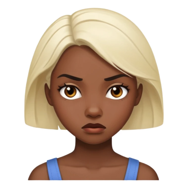 Envy - feeling of discontent at another's advantages or possessions - young plain girl looking angrily at a very pretty black girl  sticker