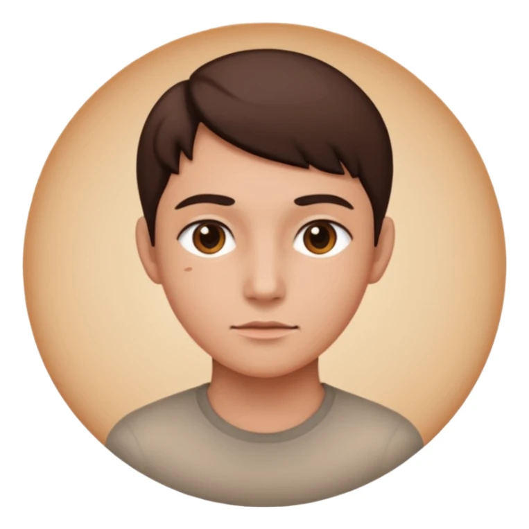 une personne de face avec des detail dans un rond  sticker