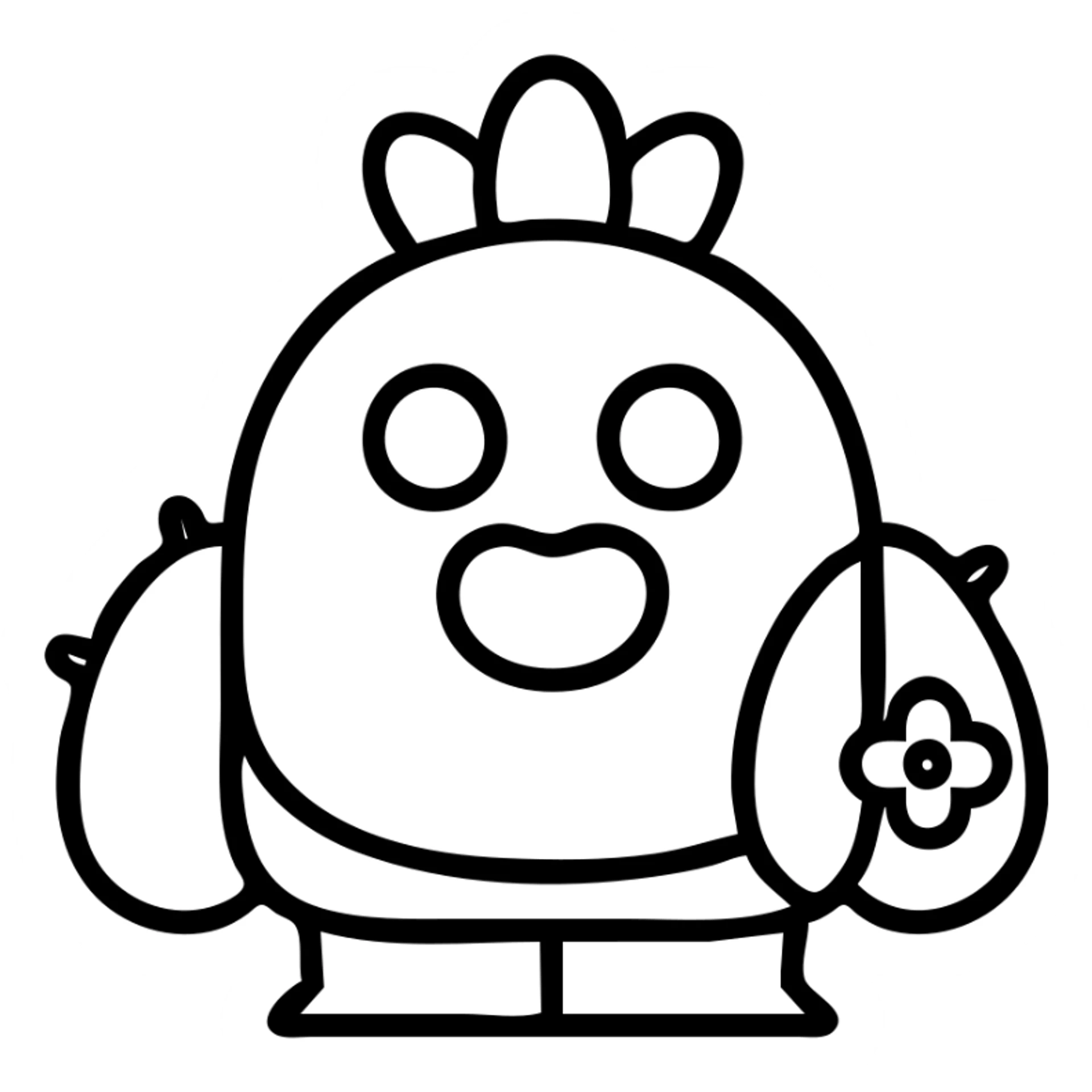 Spike from Brawl Stars, outlined icon style, no fill, simple and bold lines sticker