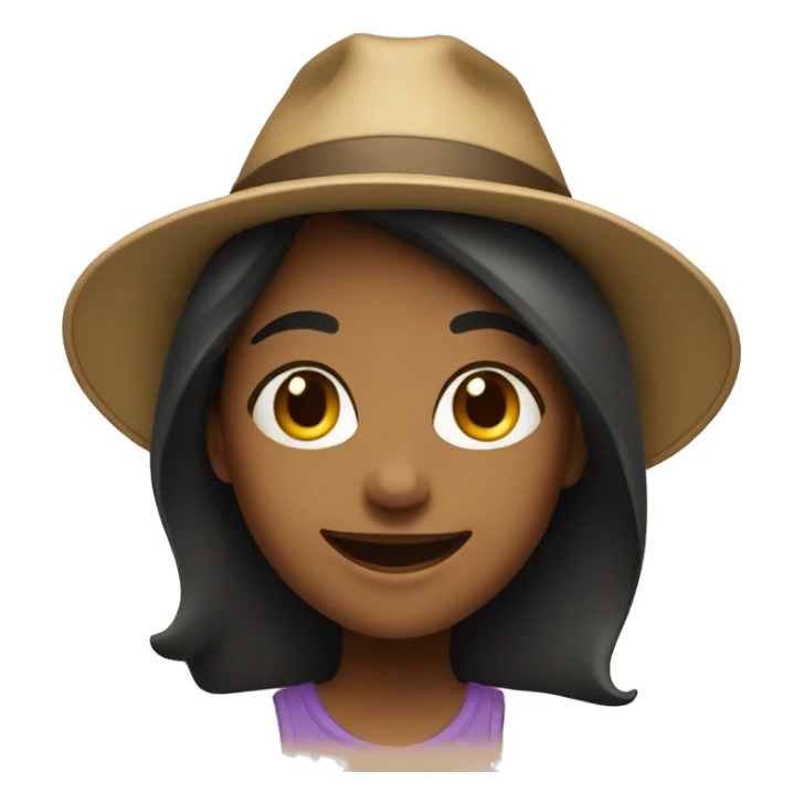 Smiling girl with hat sticker