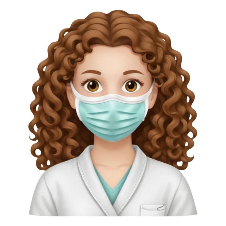 pale white girl with long brown curly hair spa day sticker