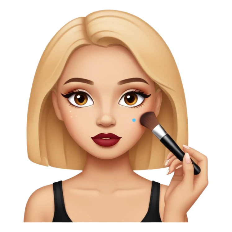 A girl applying makeup with the words Maybe it’s Maybeline sticker