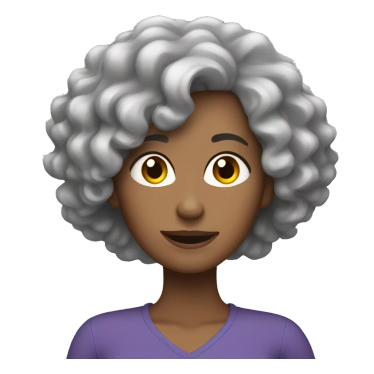 Caucasian women with curly gray hair heavy lifting sticker