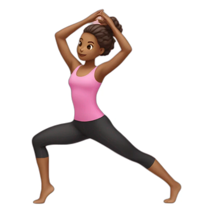 pilates girl in pink pilates pose sticker