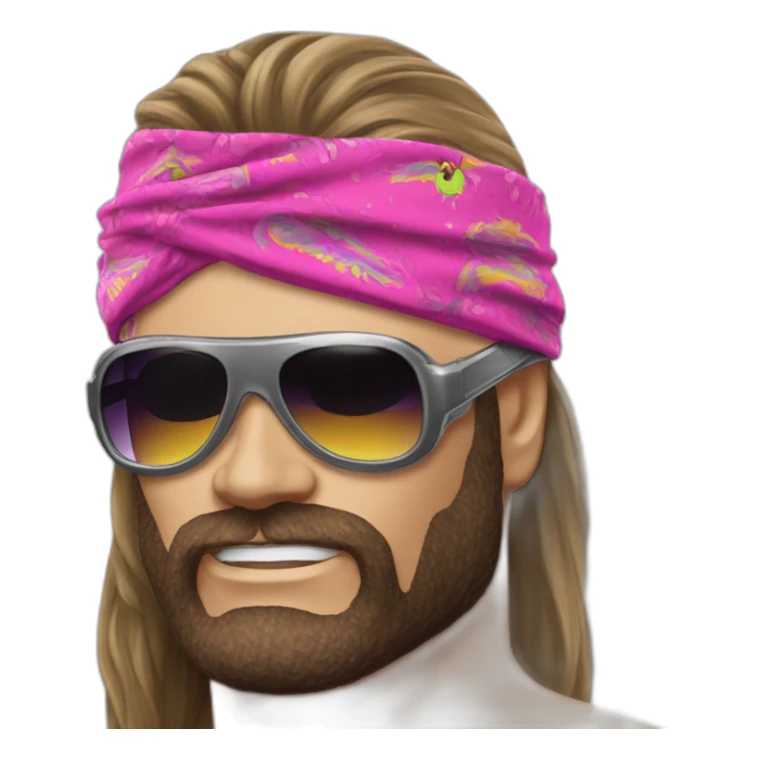 macho man randy savage sunglasses bandana angry sticker