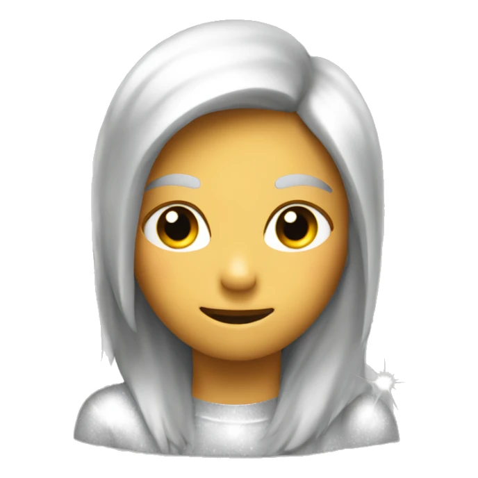 The original sparkle emoji but in silver sticker