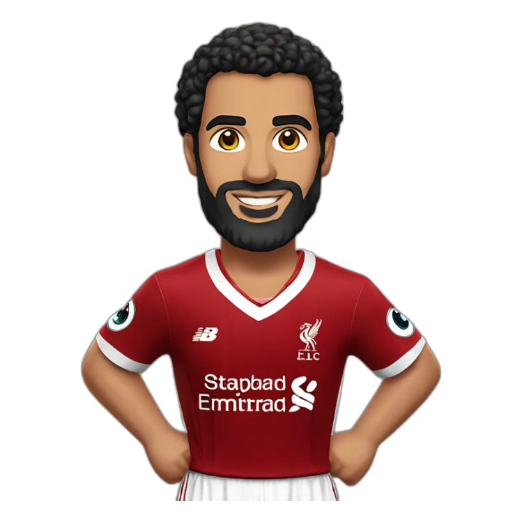 Mohammed Salah with liverpool shirt sticker