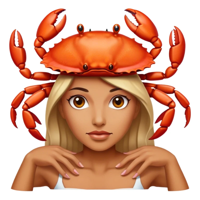 Crab for a head on a lady body sticker
