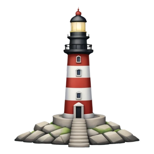 A light house that light forms the number 7 in the clouds in the distance sticker