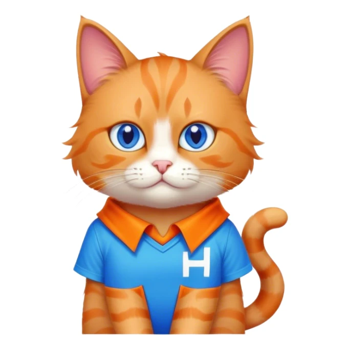 a hero cat with an H on his shirt  sticker