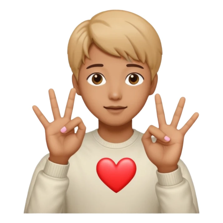 Bts hand pose and heart place mid of fingers sticker