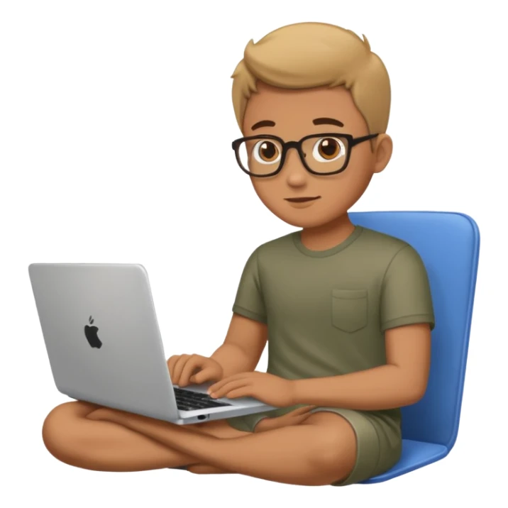 its a man sitting working on a laptop with no face or anything sticker