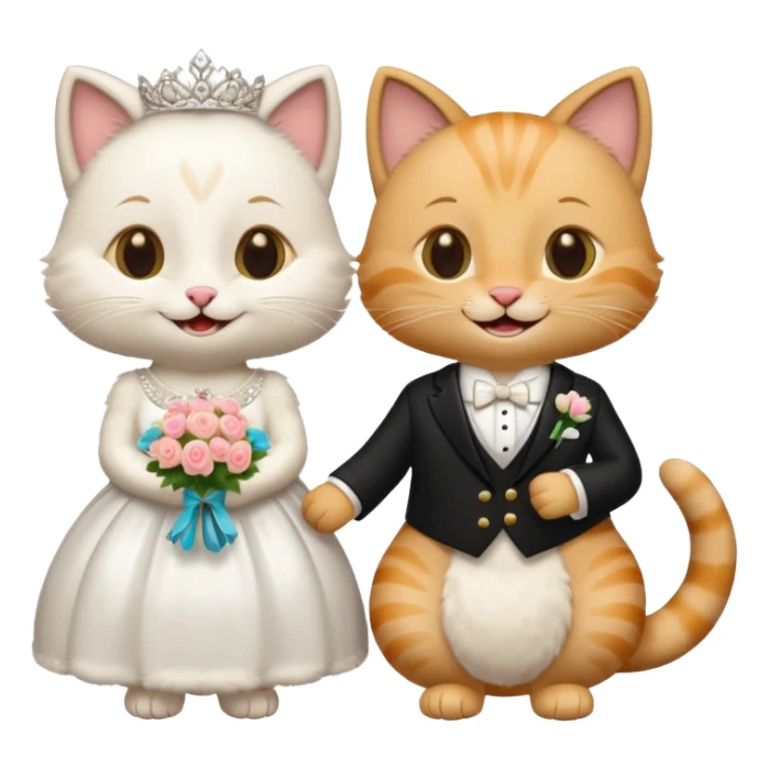 2 happy cats getting married in spain sticker