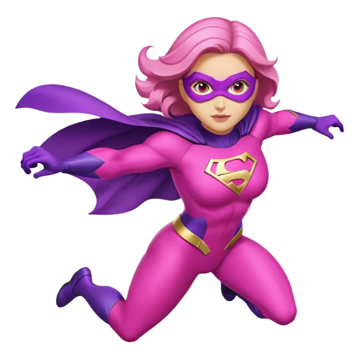pink violet woman superhero flying sticker