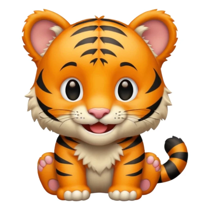 The little fluffy tiger laughs sticker