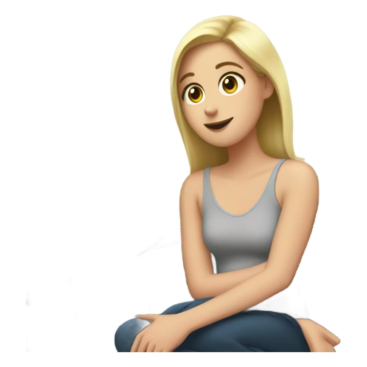 White Girl wrapping presents while watching tv sticker