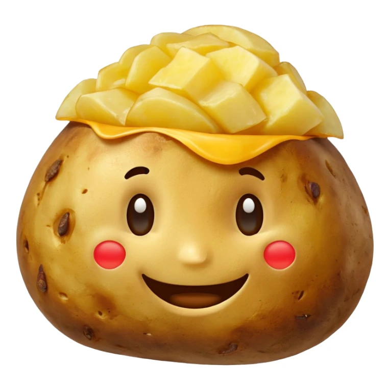 Happy baked potato smiling sticker