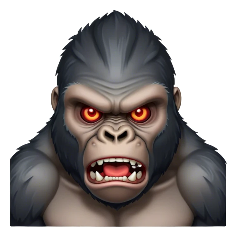angry looking gorilla glowing red eyes and abs sticker
