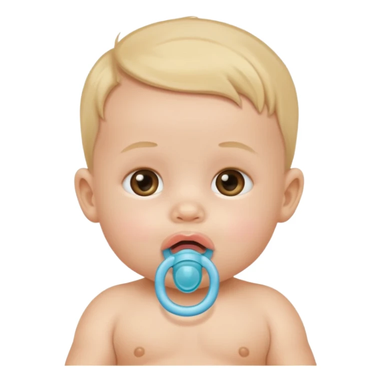 baby with pacifier in mouth sticker