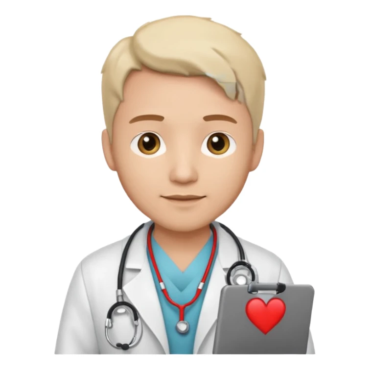 Cardiac sonographe male long white coat or scrubs sticker