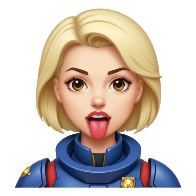 woman space marine wit tongue out face sticker