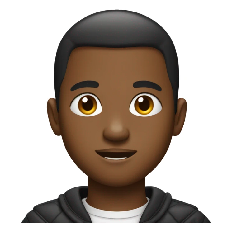 a black boy with earrings and a buzz cut sticker