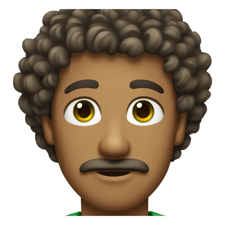 tan green eyed man with a mustache and curly hair sticker