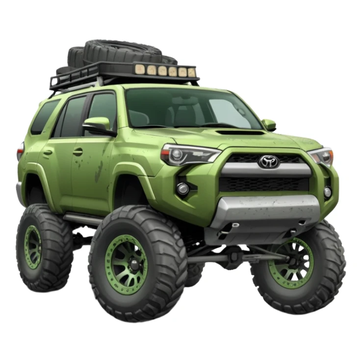 The color light green gray  jacked up 4 runner sticker