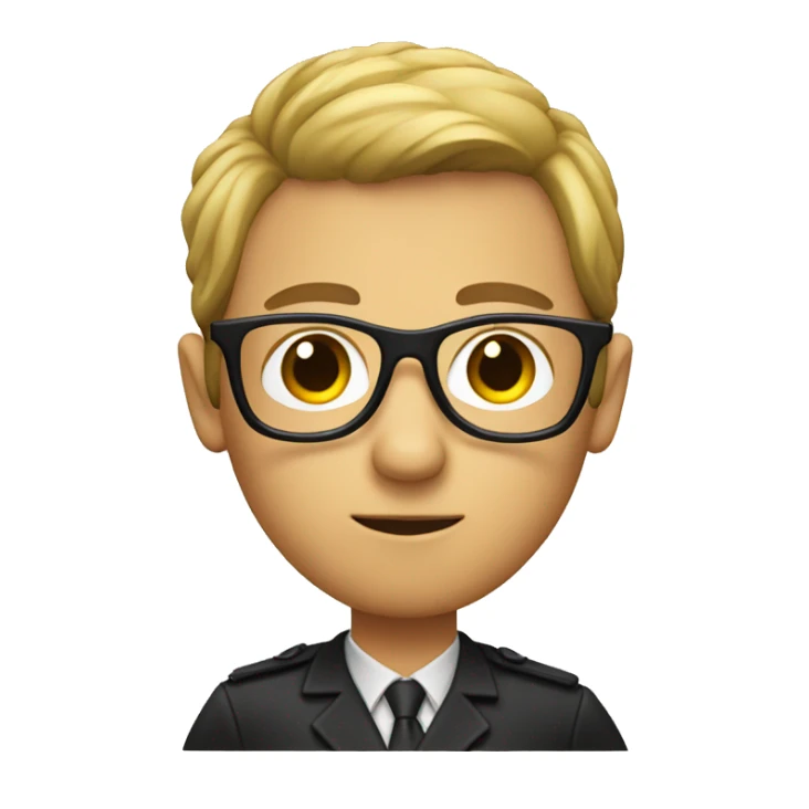 Investigator, wearing black glasses sticker