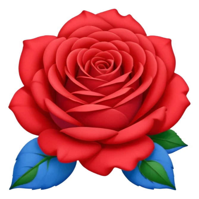 rose shape flower, no stem, now make it a 100% blue, 9.8% green, 0% red,  sticker