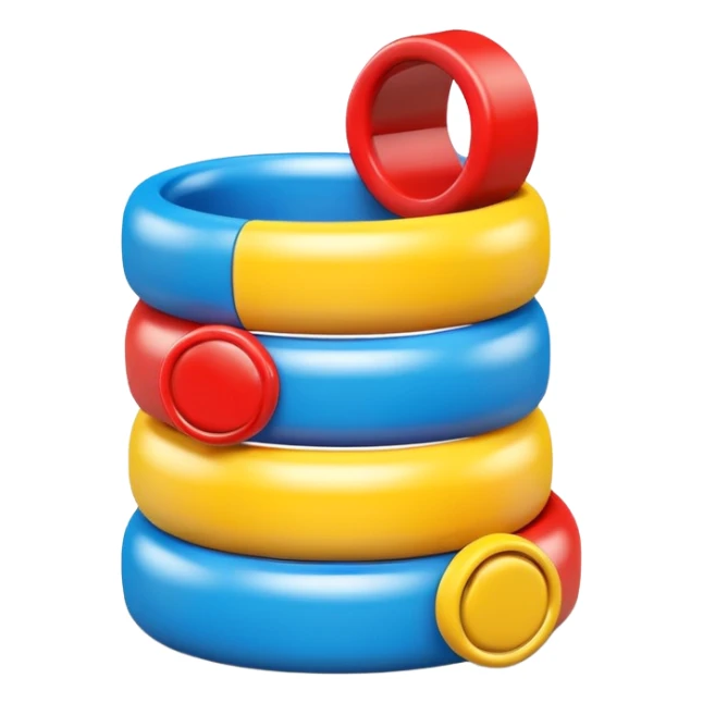 Stacking rings kid toys in bright colors sticker