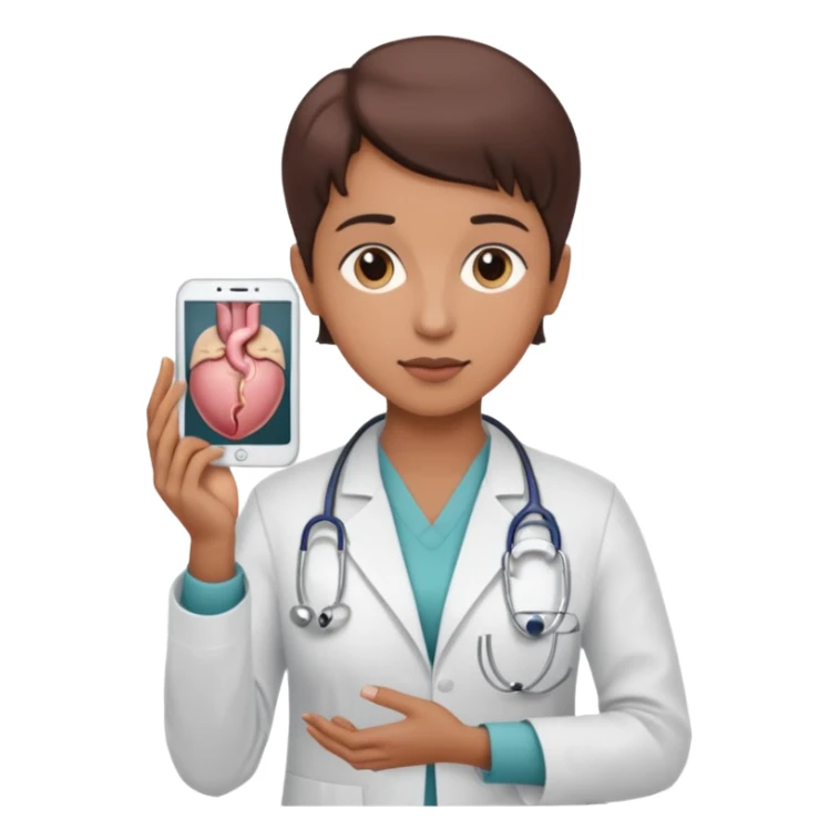  androgynous  medium skin toneradiologist holding an image of the uterus sticker