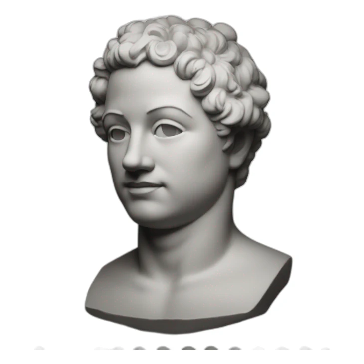a monochrome postmark with an image of a bust from platon sticker