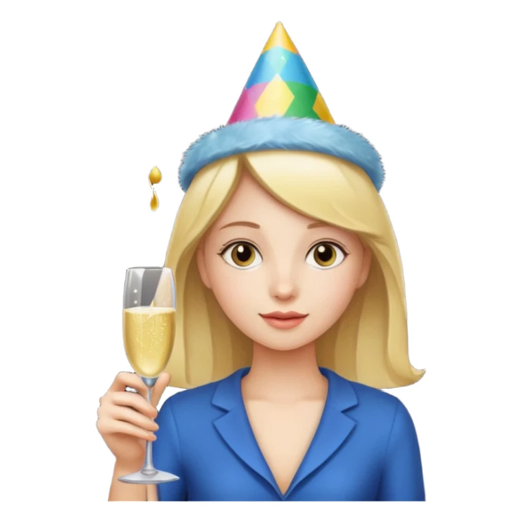 girl with Champagne bottle sticker