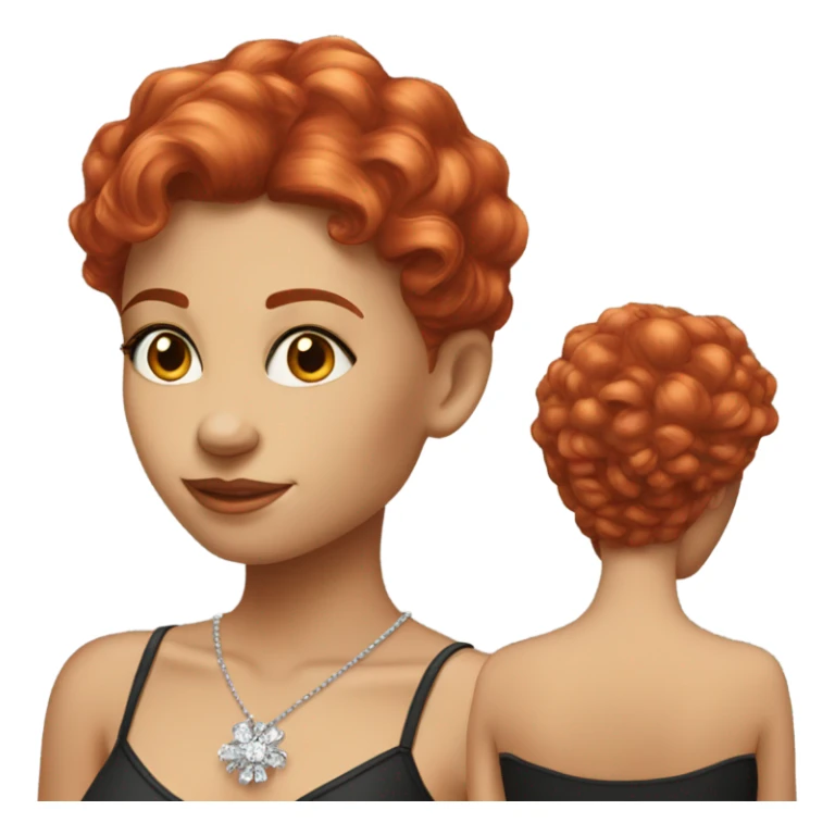 charming girl with medium length red hair and bling  sticker