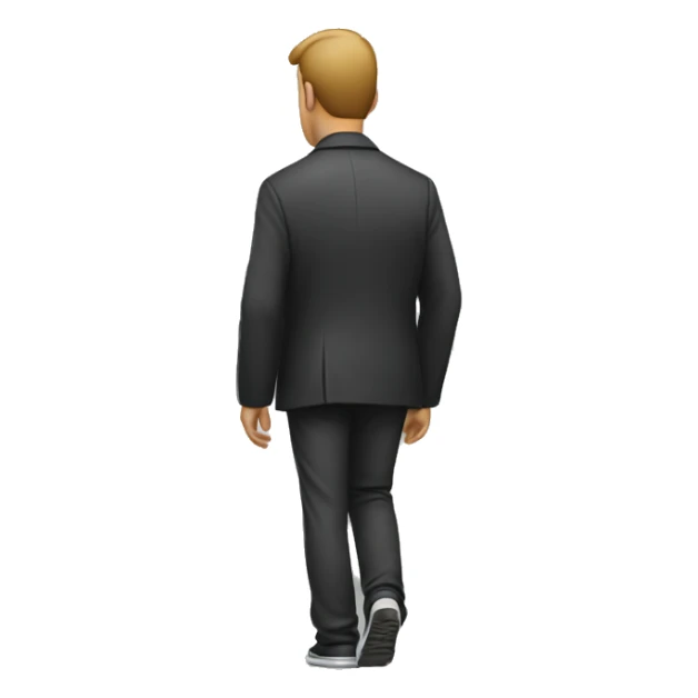 Sad man walking away with his back turned but he’s looking back sticker
