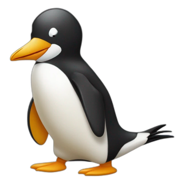 Pingouin qui fait un bisou à un œuf sticker