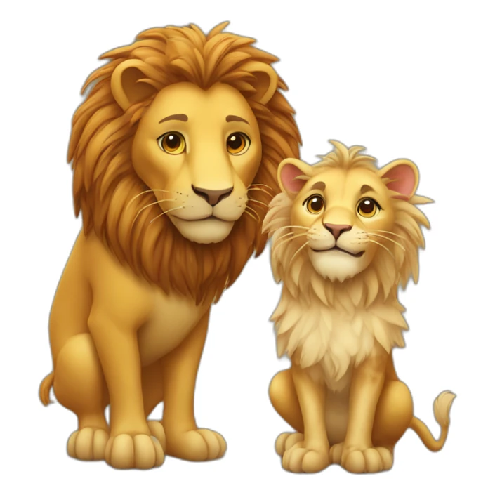 Hen and lion in love sticker