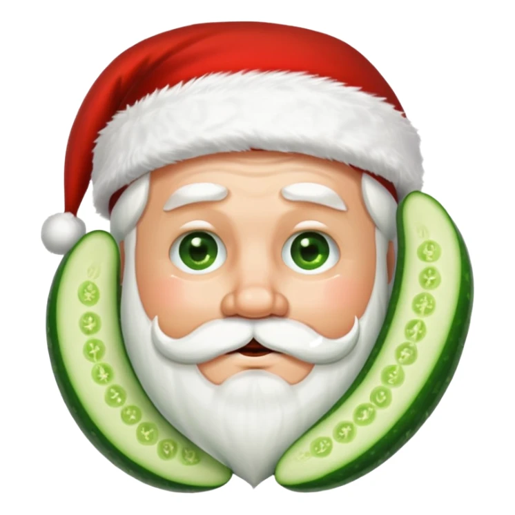 Santa with cucumber slices over his eyes sticker