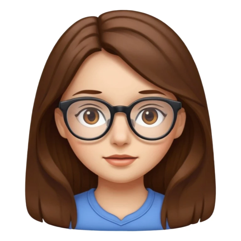 Girly With a glasses and long hair sticker