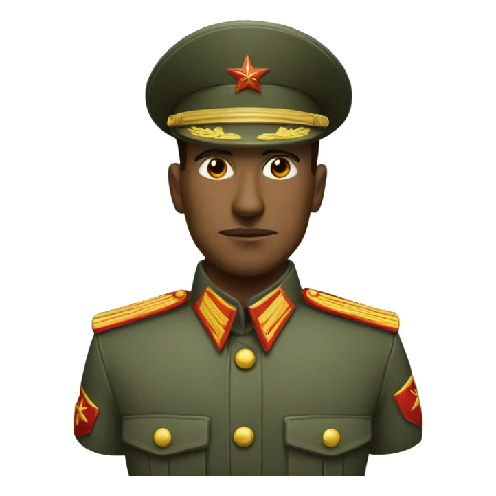 ussr soldier serious with military takes sticker