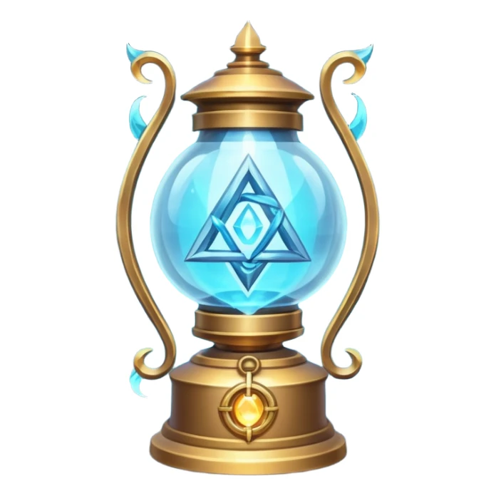 ancient fantasy magic lantern object icon, arcane crystal core, swirling magical energy, glowing runes orbiting the lantern, ethereal light beams, enchanted metal frame, powerful fantasy aura, 3D cartoon, mobile game icon style, centered, clean background, no text, no watermark
 sticker