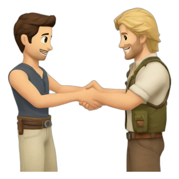 Nathan drake shakes hands of sully sticker