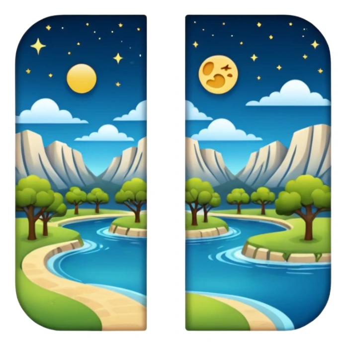 Day & Night in a single picture half night half day sticker